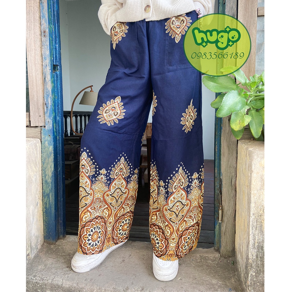 Quần ống rộng thổ cẩm Alibaba phom to may tại xưởng 40-70kg Hugo Shop