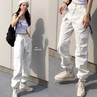[ORDER+ẢNH THẬT] Quần jogger túi hộp màu trơn trắng đen cạp cúc hip hop Ulzzang siêu chất