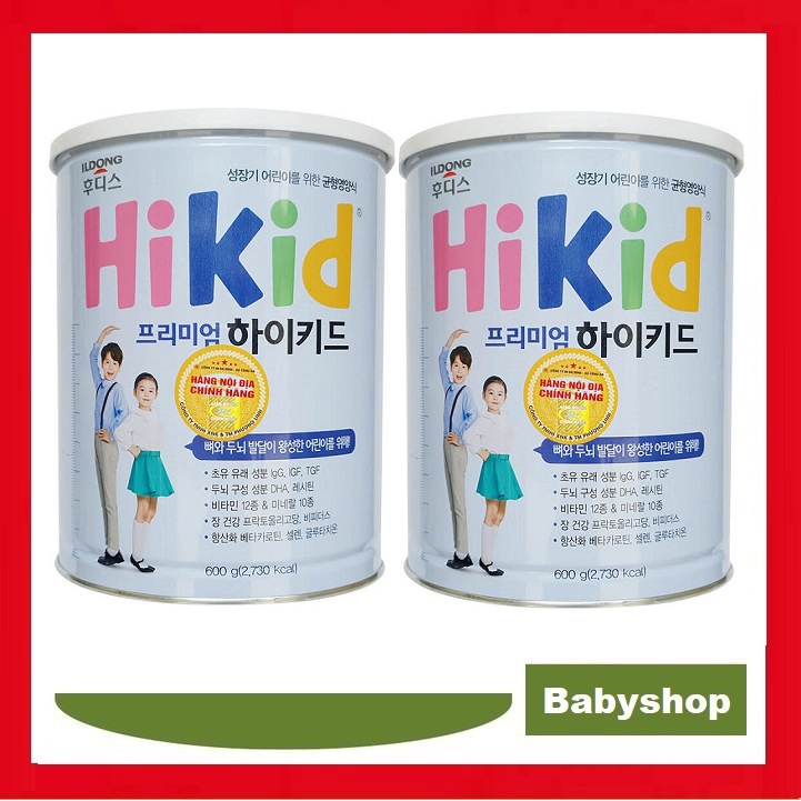 Combo 2 Lon Sữa Hikid Vani, Socola, Premium 600g [HSD mới nhất]