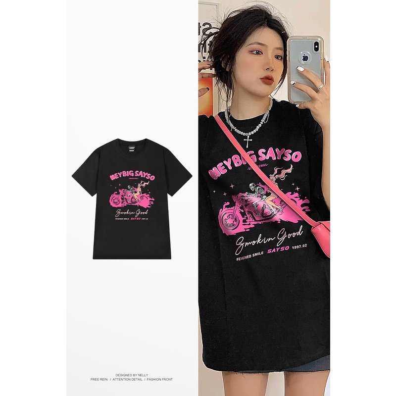 Áo phông Nelly ngắn tay in hình "HEYBIG SAYSO" áo thun