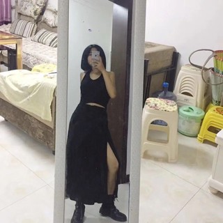 [ ORDER ] Chân váy thun eo chun xẻ lai ulzzang