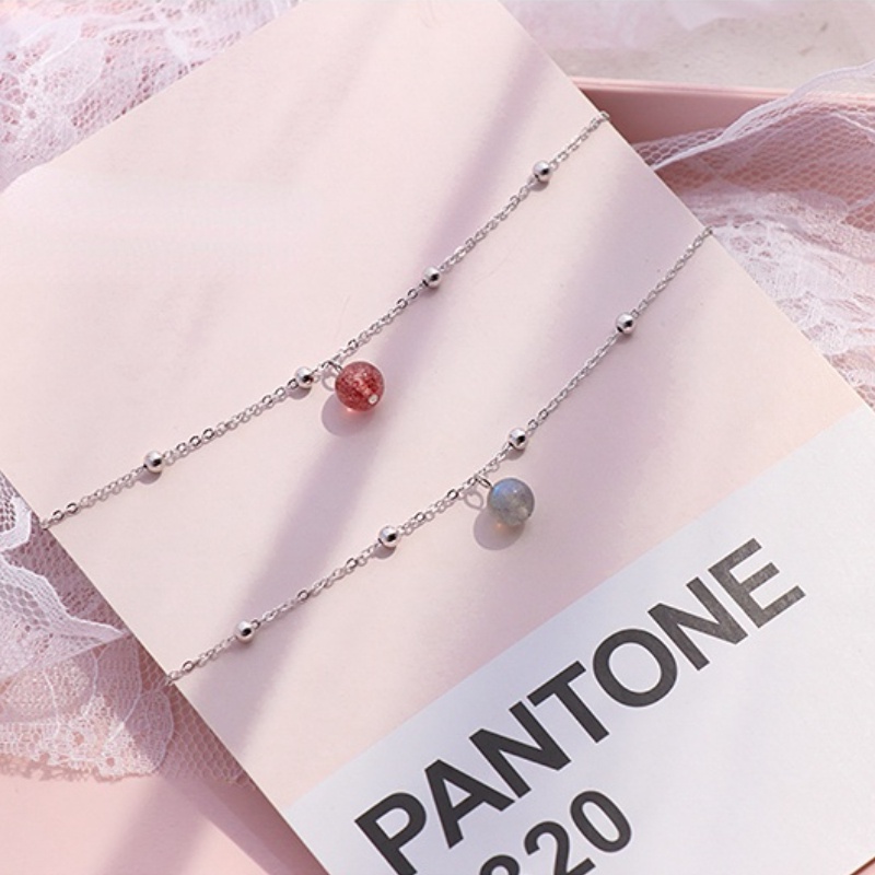 Vòng chân pha lê, vòng chân đơn giản, dây chuyền chân Hàn Quốc, vòng chân nữ thanh lịch thời trang