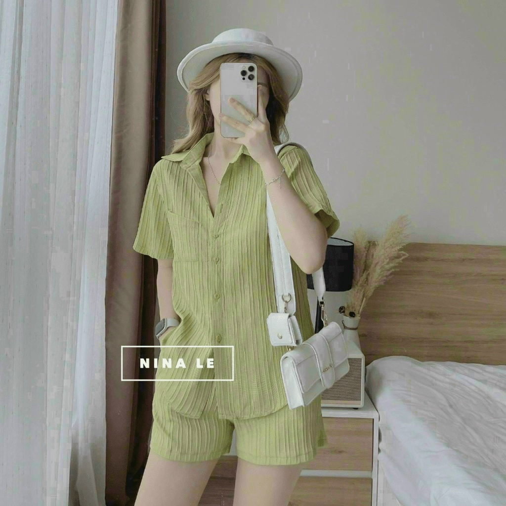 (HCM) SET ĐỒ XỐP GÂN XẺ LƯNG QUẦN NGẮN PHỐI SIÊU XINH THỜI TRANG XINH XẮN , TIỂU THƯ CHO CÁC NÀNG JANGMY SHOP