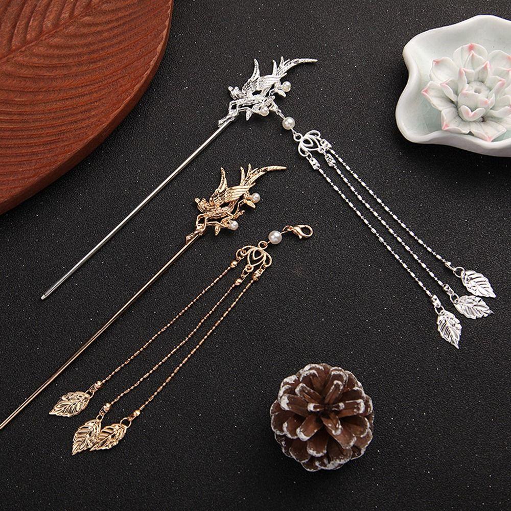 LOMBARD Trâm Cài Tóc Hợp Kim Hình Hoa Phong Cách Trung Quốc Cổ Điển Thời Trang Cho Nữ