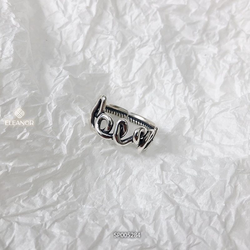 Nhẫn nữ hở bạc 925 Eleanor Accessories chữ love phụ kiện trang sức basic 5284