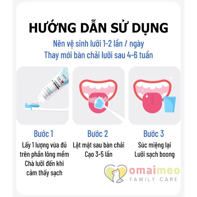 Gel vệ sinh lưỡi Aoba Nhật Bản, vệ sinh lưỡi sạch mảng bám, hơi thở hơm mát với hương bạc hà và hương đào tuýp 52g