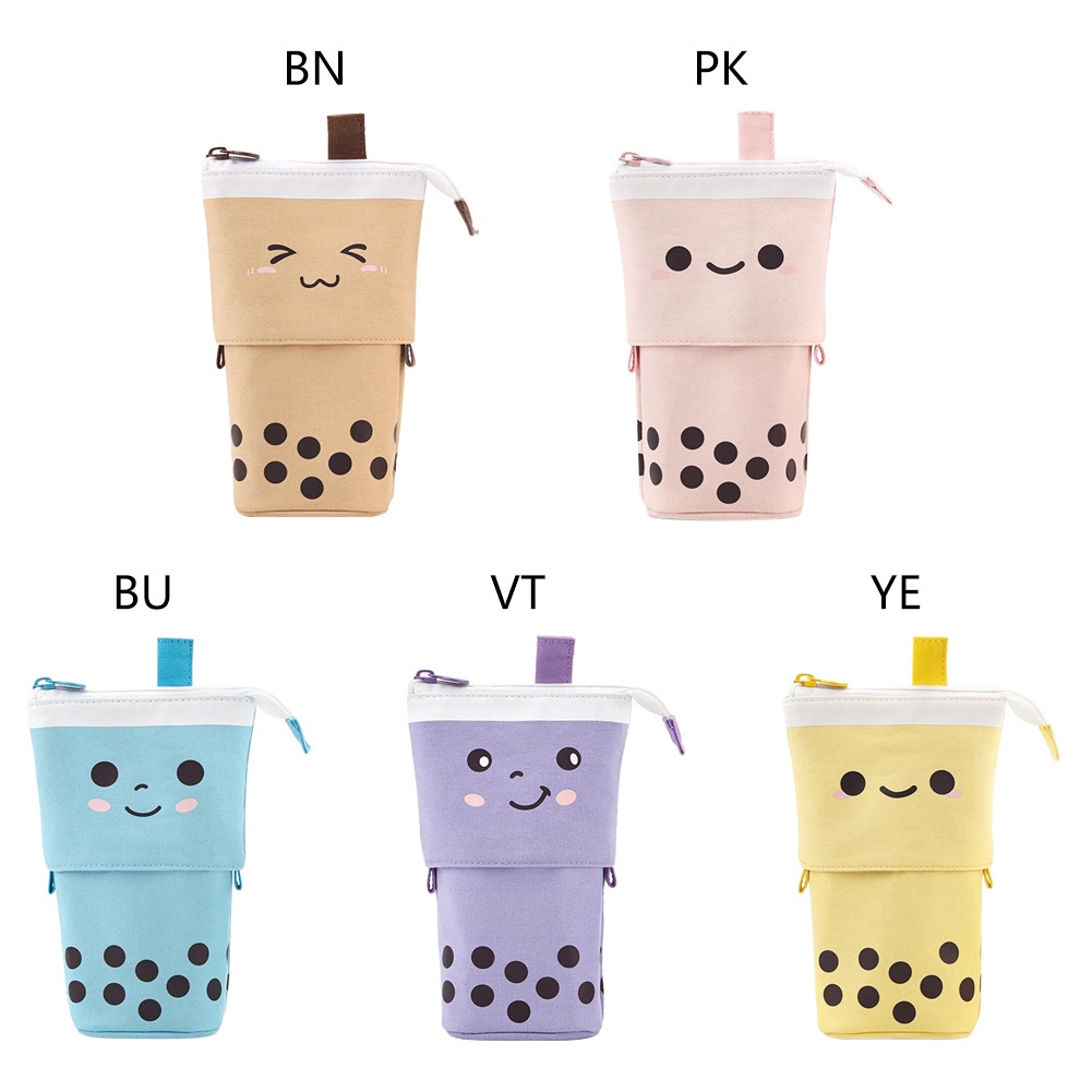 1 Bộ Túi Đựng Bút Hình Ly Trà Sữa Boba Dễ Thương JP5
