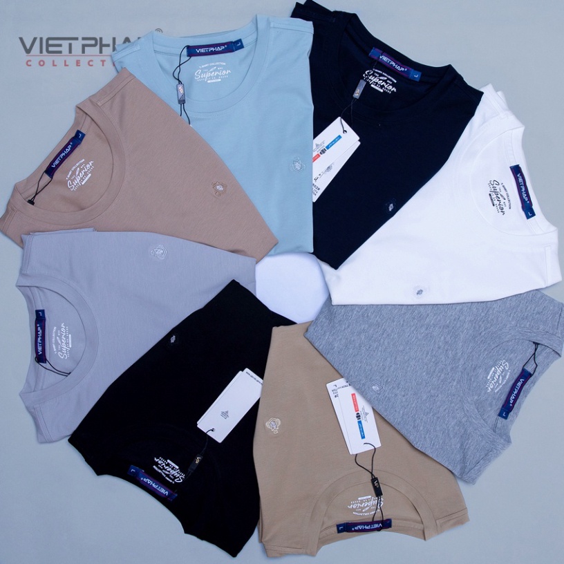 Áo Thun T-shirt Nam  Cao Cấp VIỆT PHÁP/ Form Basic - Chất liệu Cotton thoáng mát, thấm hút mồ hôi tốt 15502
