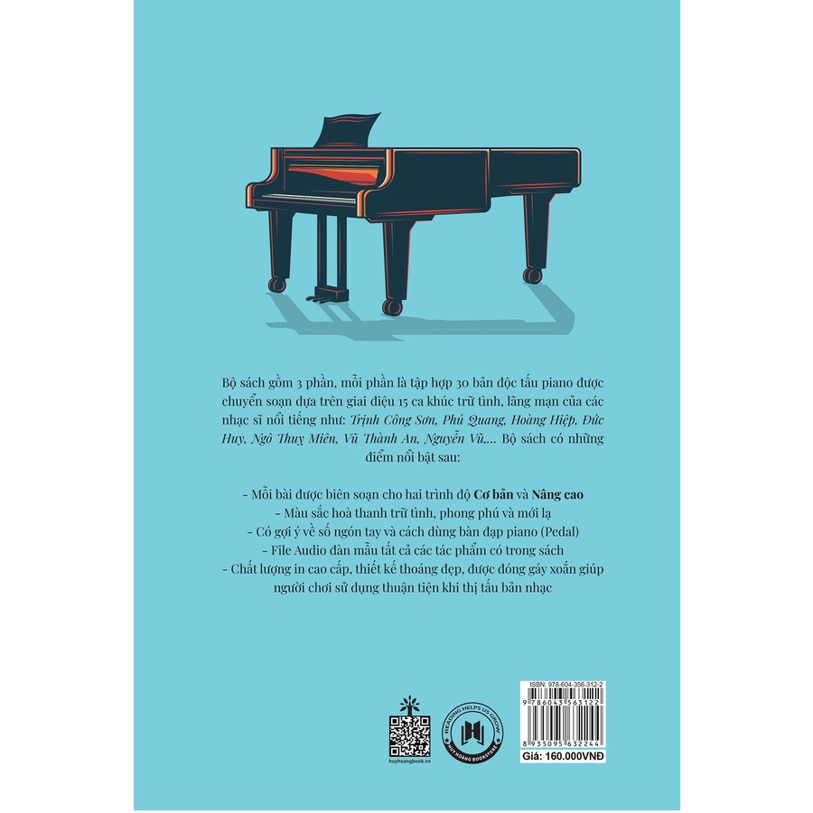 Sách - Nhạc Trịnh, Nhạc Trữ Tình - Soạn Cho Piano - Phần 1  - Huy Hoàng Books