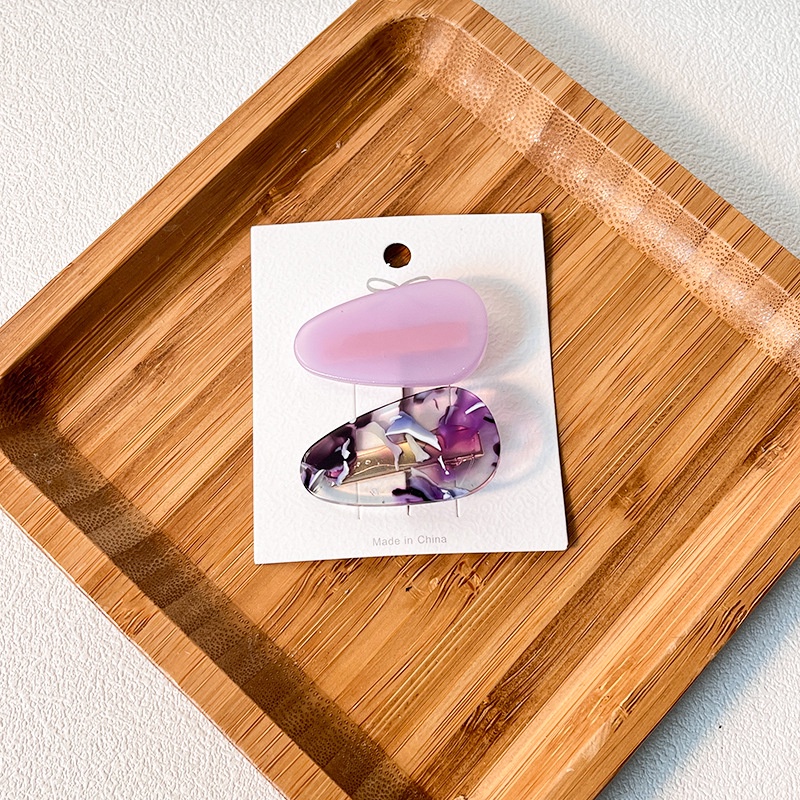 Set 2 Kẹp Tóc Mỏ Vịt Màu Tương Phản Dễ Thương Thời Trang