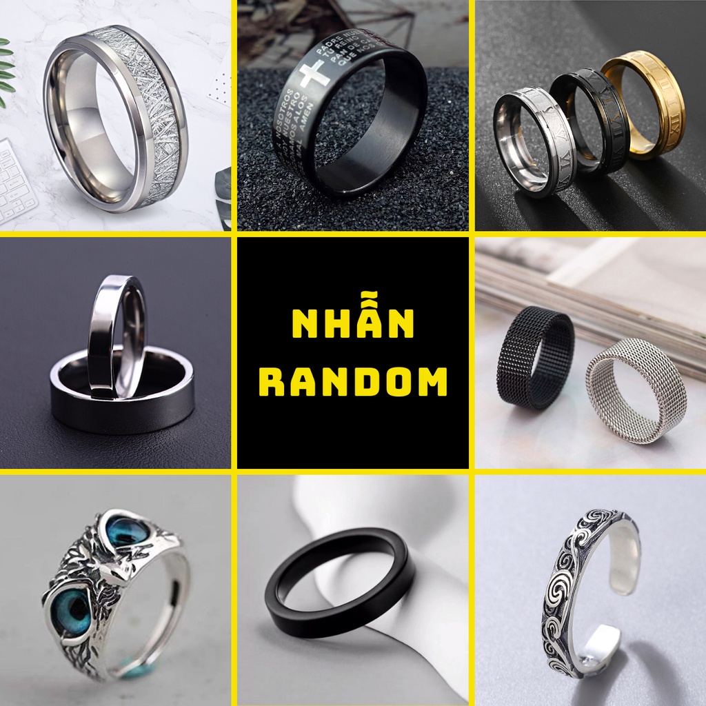 Random nhẫn nam nữ ngẫu nhiên chất liệu titan không gỉ cá tính, nhiều lựa chọn Merin Accessories - Nhẫn Ngẫu Nhiên