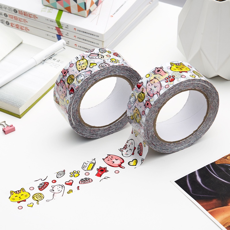 Băng keo hoạt hình, băng dính gói hàng họa tiết cún vàng, băng keo gói hàng