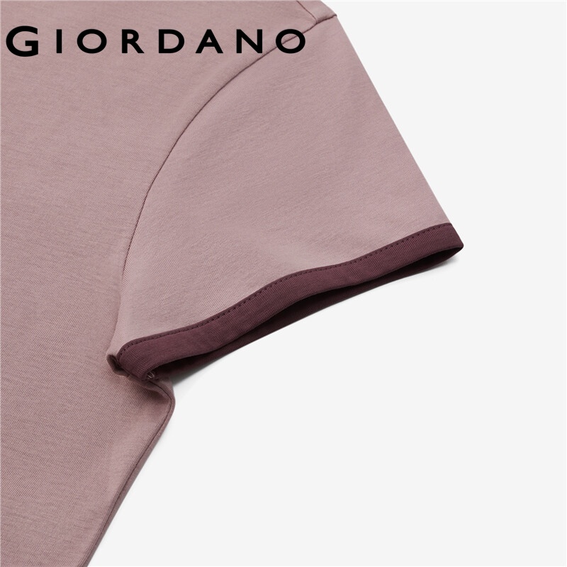 Áo thun GIORDANO 05322395 ngắn tay thêu tương phản thời trang dành cho nữ