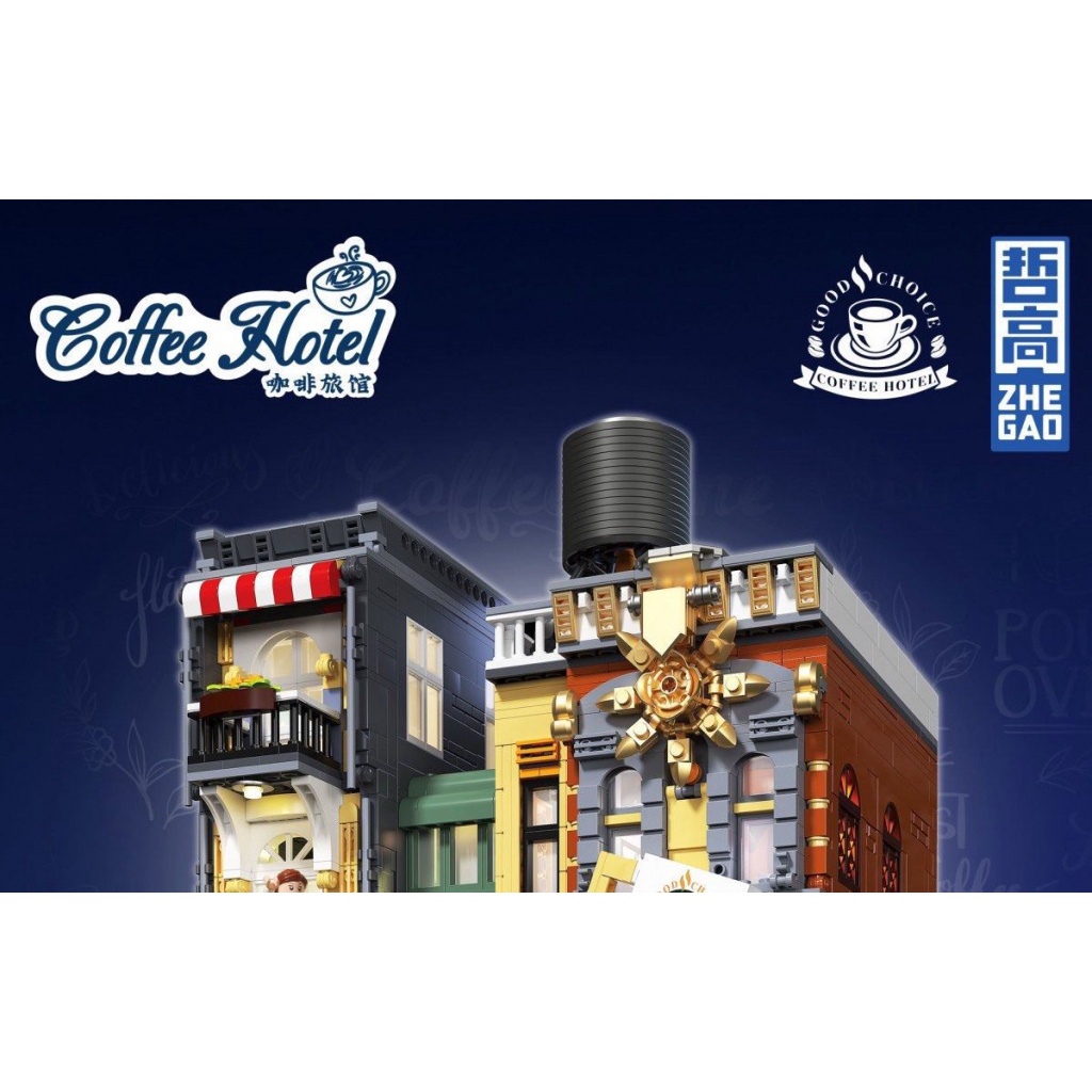 Zhegao Đồ Chơi Lắp Ráp Mô Hình Quán Cà Phê Sửa Chữa Góc Sách Mini Zhegao Buil