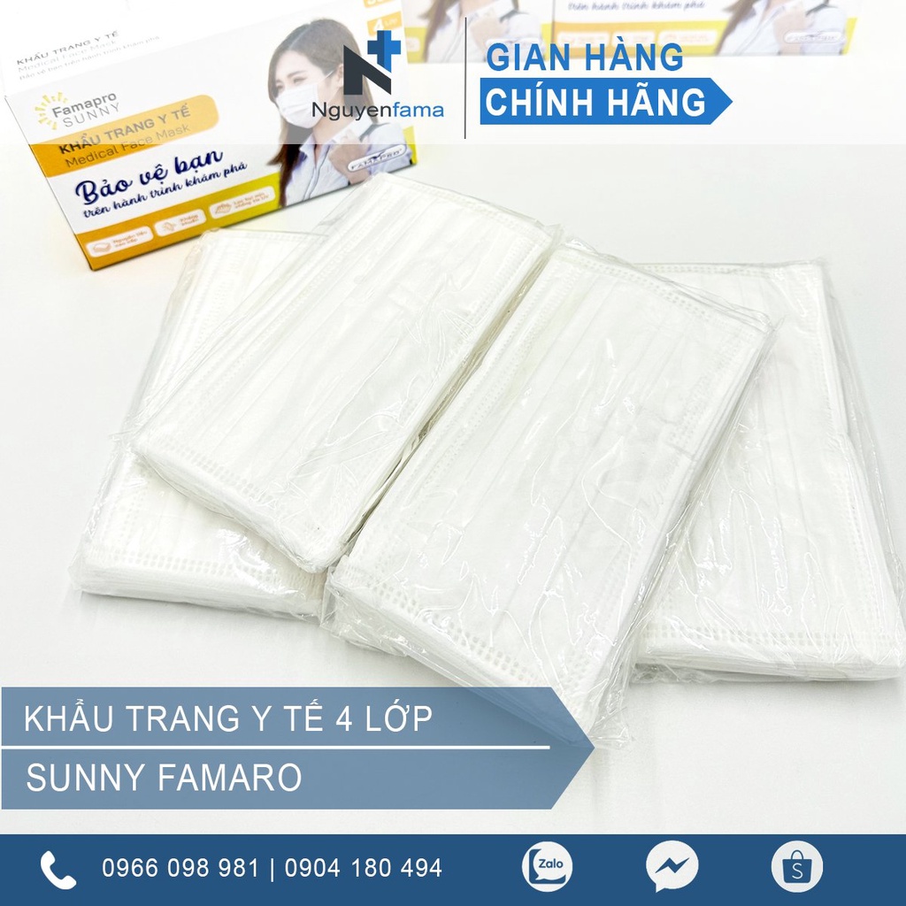 Khẩu trang Famapro Sunny 4 lớp -Hộp 50 cái