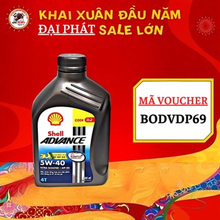 Dầu nhớt cao cấp 100% shell ultra scooter 5w40 800ml