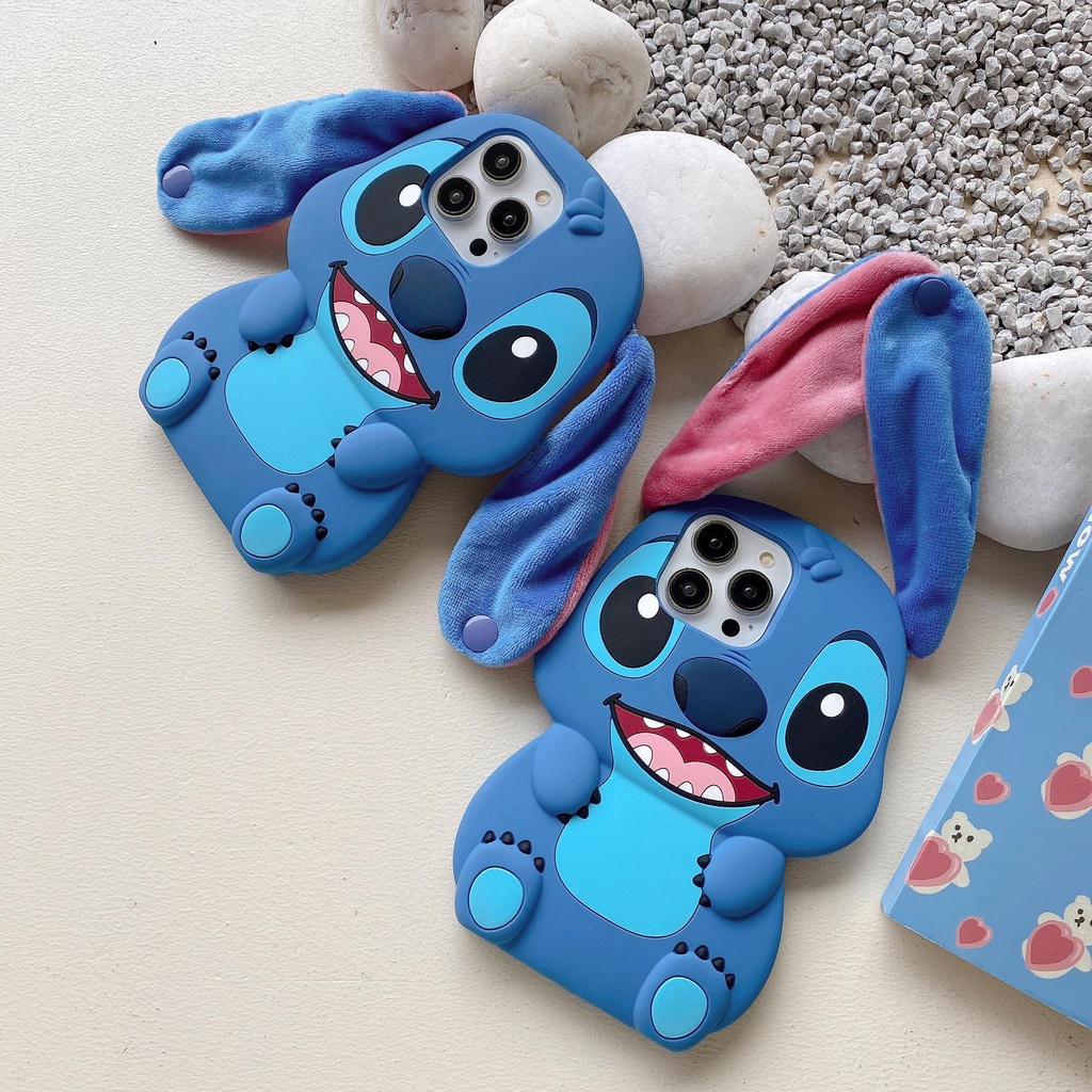 DISNEY Ốp Điện Thoại tpu Silicon Mềm In Hoạt Hình Stitch Kèm Đai Đeo Cổ Tay Chống Rơi Cho iPhone 14 13 12 11 Pro Max