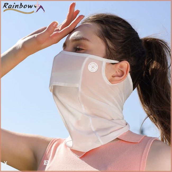 Khẩu Trang Chống Nắng Bằng Lụa Lạnh Gọn Nhẹ Thoáng Khí Bảo Vệ Khuôn Mặt