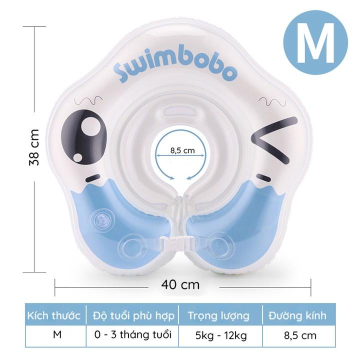 Phao cổ cho bé sơ sinh, hiệu SWIMBOBO, chống lật, tập bơi cho bé trên dưới 1 tuổi