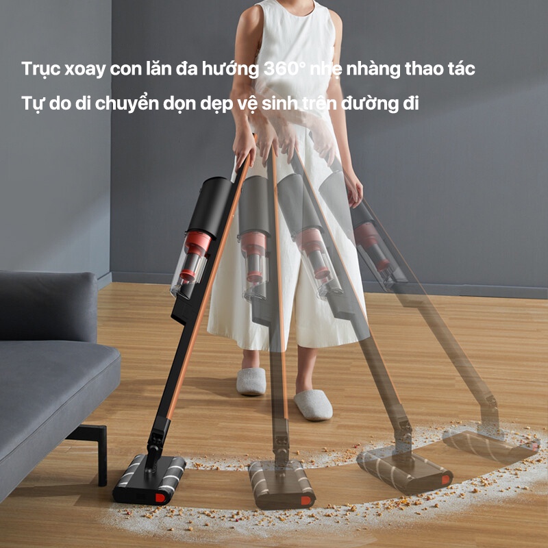 Máy hút bụi không dây DEERMA  VC31 -lực hút mạnh 15000pa , điều khiển 360 độ,trang bị giá đỡ treo tường