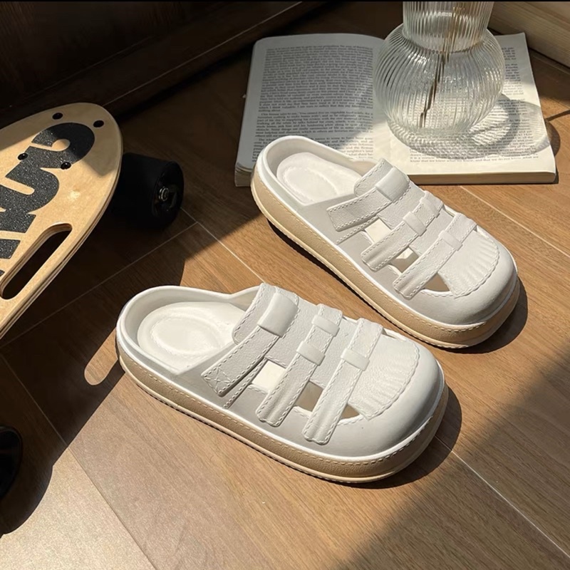 Dép Sục rọ crocs Rọ Đế Bánh Mì Êm Chân Style Vintage đi chơi siêu xinh giá rẻ