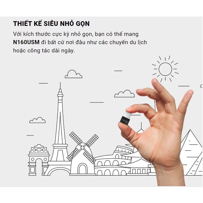 Usb wifi N160USM hiệu TOTOLINK sử dụng thu sóng wifi cho máy tính PC laptop bảo hành chính hãng 24 tháng | BigBuy360 - bigbuy360.vn