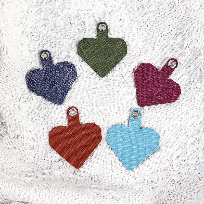 Dây Đeo Điện Thoại / Thẻ / Đệm Hình Trái Tim Nhiều Màu Chống Trầy Xước Có Thể Tháo Rời