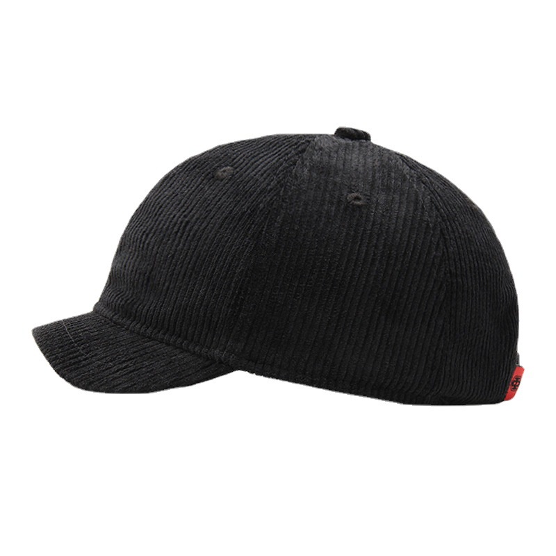 Mũ lưỡi trai bóng chày vành ngắn 3cm vải nhung tăm thời trang thu đông Hàn Quốc 2023 cho nam nữ