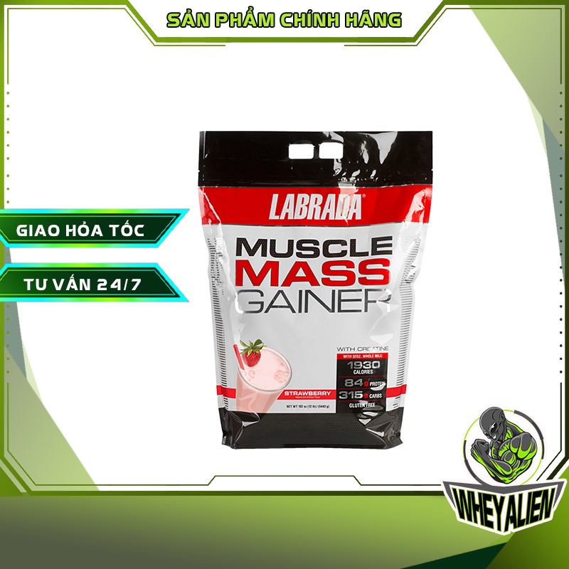 Sữa Tăng Cân Nhanh Cho Người Gầy Muscle Mass Gainer - Labrada -12 Lbs (5.4kg) - TPBS