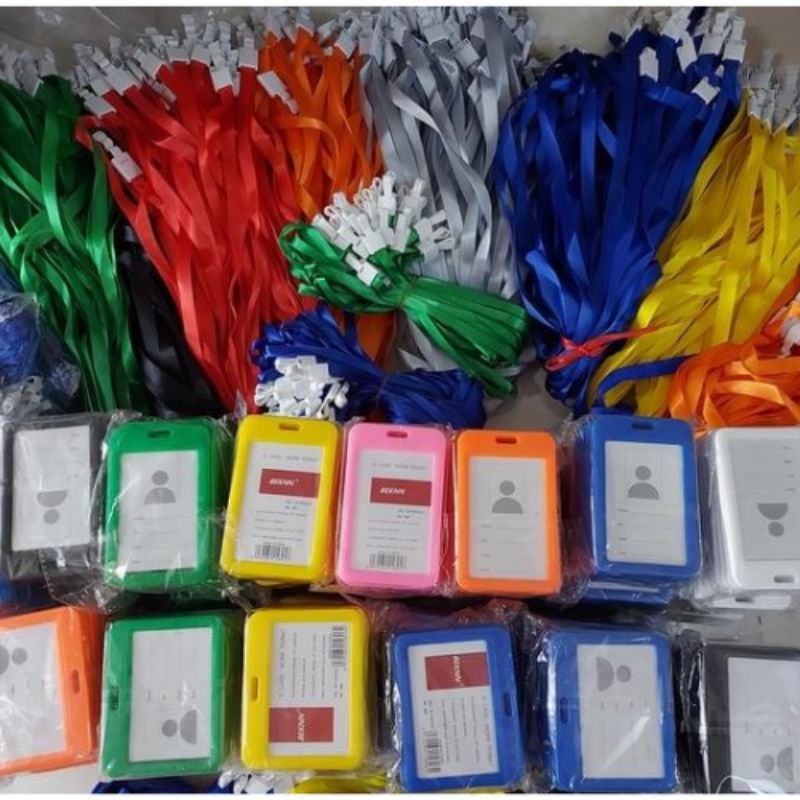 Thẻ đeo sinh viên, bao thẻ, dây đeo thẻ nhân viên kiểu dáng sang trọng nhiều màu sắc dây rộng 1,5 cm, thẻ đứng 7 x 11cm