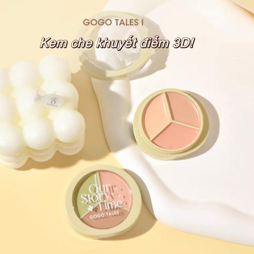 Kem Che khuyết điểm 3 màu GOGO TALES Light Coke Silk Moisten Concealer GT470 tạo sáng che khuyết điểm trung hoà màu da