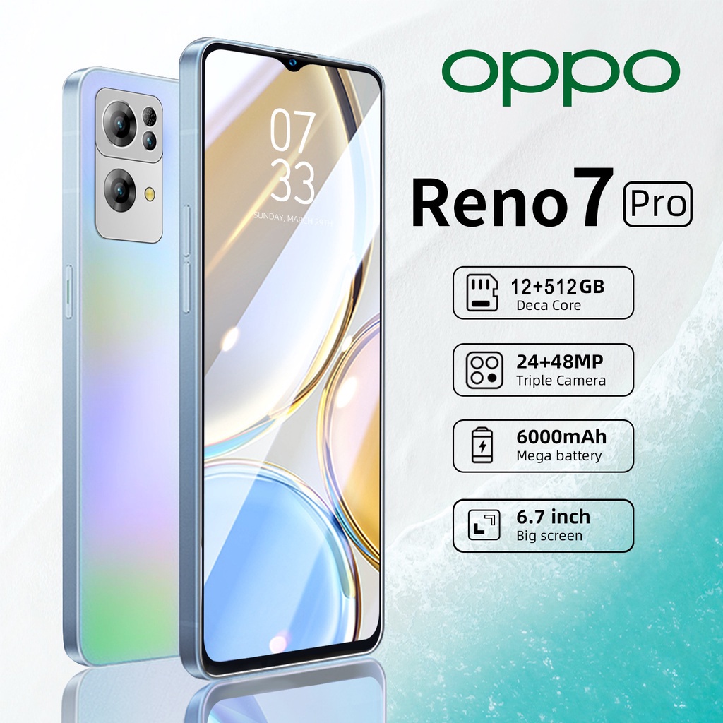 Điện thoại di động Reno7 Pro 12GB+512GB điện thoại thông minh bản gốc 5G android điện thoại di động COD