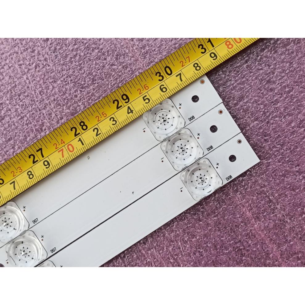 THANH LED TIVI TCL 43S62 43P62 43S6000 43S6100 43D2900 43S4900 MỚI 100% HÀNG ZIN HÃNG, BỘ 3 THANH, MỖI THANH 8 BÓNG 6V