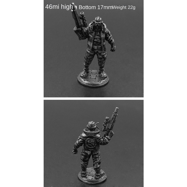 Mô Hình Lính Cyberpunk Bằng Đồng Trắng Phong Cách Retro