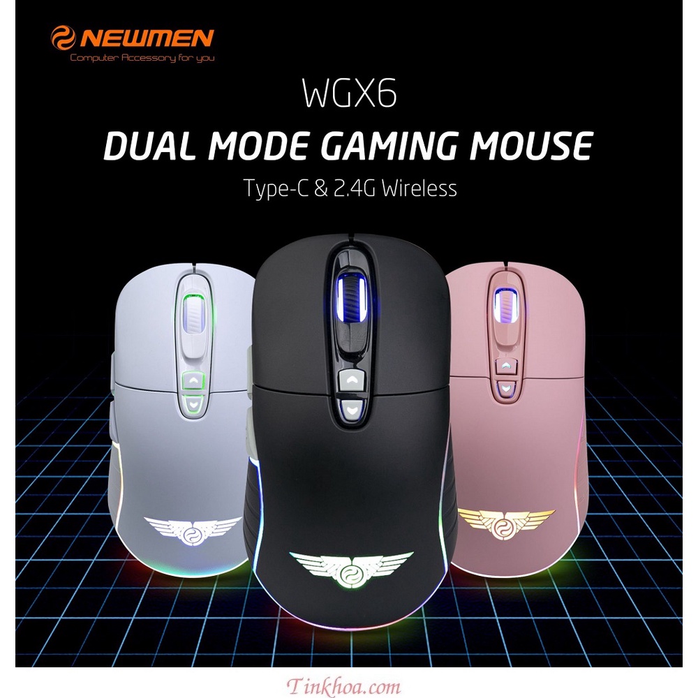 Chuột Cao Cấp PRO – Dual Newmen WGX6 : 2.4G & TYPE-C