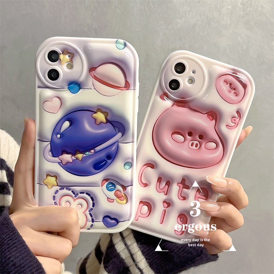 3D VisionỐp Điện Thoại Mềm In Hình Hành Tinh Cho iPhone 14 13 12 11 Pro Max SE2020 X XR Xs Max 7 8 Plus