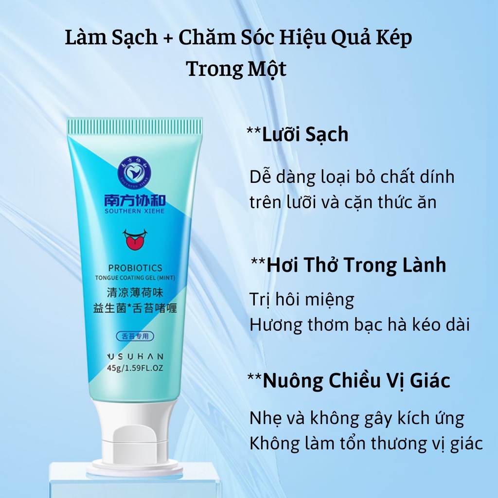 Gel Làm Sạch Lưỡi TẶNG KÈM Bàn Chải Silicon Làm Sạch Lưỡi,Giúp Chăm Sóc Răng Miệng,Giảm Mùi Hôi Miệng,Hơi Thở Thơm Mát