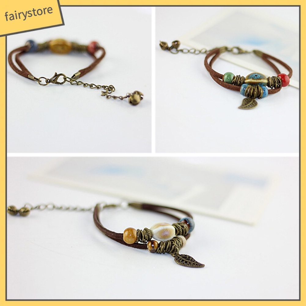 Vòng Tay Da Giả Hai Lớp Đính Hạt Gốm Sứ [Fairy1] [Fairy1]