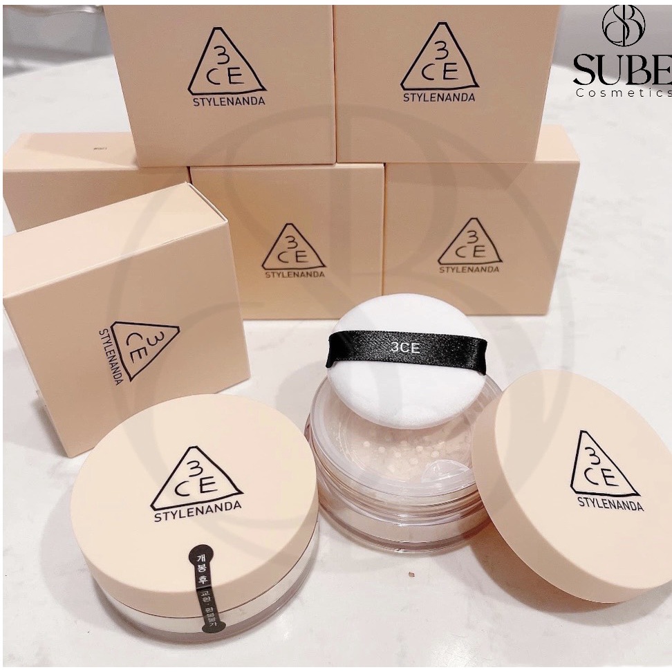 Phấn phủ bột 3ce Natural Finish Loose Powder 20g kiềm dầu giúp da mịn lì tự nhiên