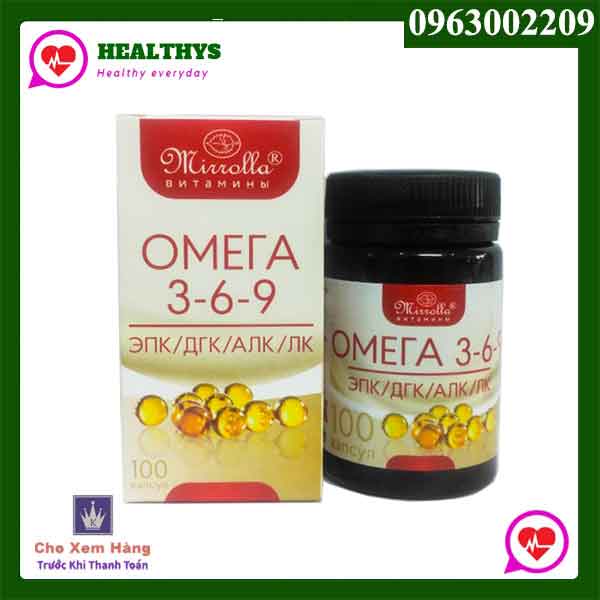 ( Hàng Chính Hãng ) Viên uống Omega 369 Mirrolla của Nga  hộp 100 viên