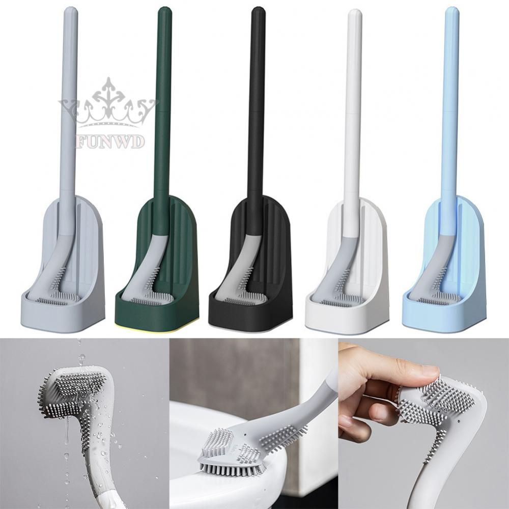 Bàn Chải Vệ Sinh Toilet Co Giãn Không Gây Đau Kèm Đế Đỡ Tiện Dụng