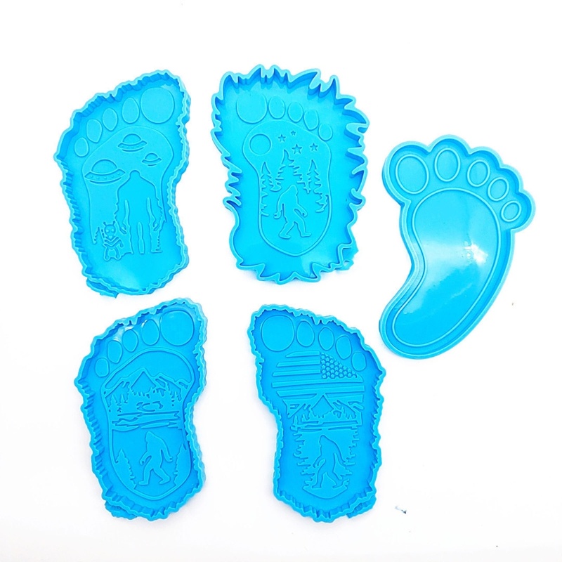 Set 5 Khuôn Silicone Làm Đế Lót Ly Hình Bàn Chân