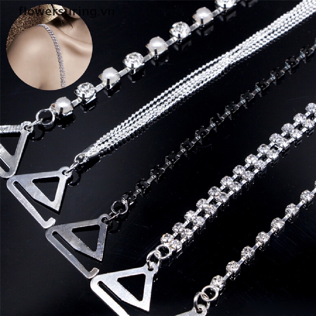 1 Set 1 / 2 Dây Áo Ngực Trong Suốt Đính Đá Pha Lê Quyến Rũ Cho Nữ