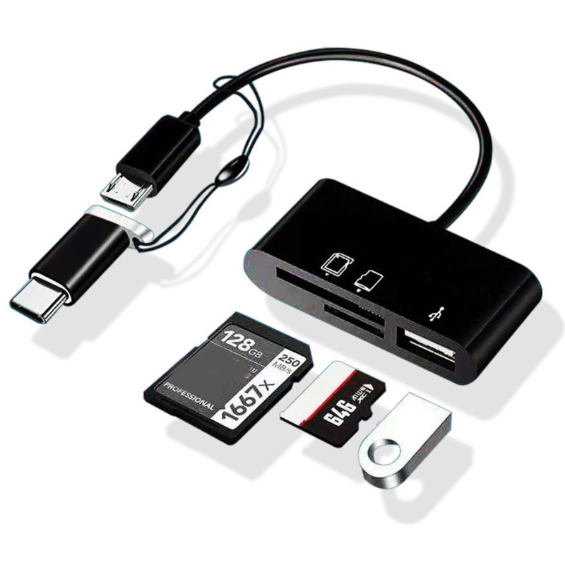 Đầu Đọc Thẻ Nhớ SD OTG Hub Micro USB Loại C 5 Trong 1 Đa Năng Cho MacBooks / BABY1 5 Trong 1