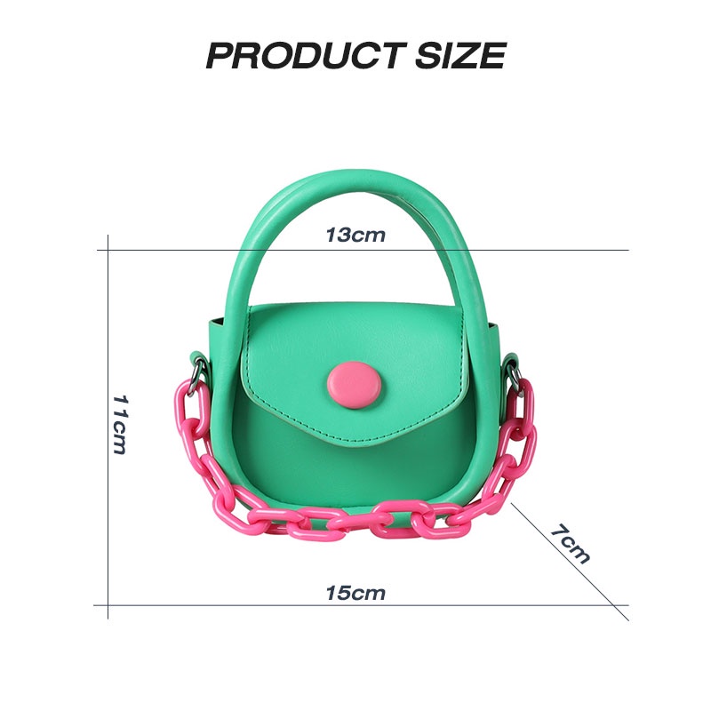 AMILA  Túi Đeo Chéo mini Hình Vuông Màu Nổi Thời Trang Hàn Quốc Cho Bé Gái