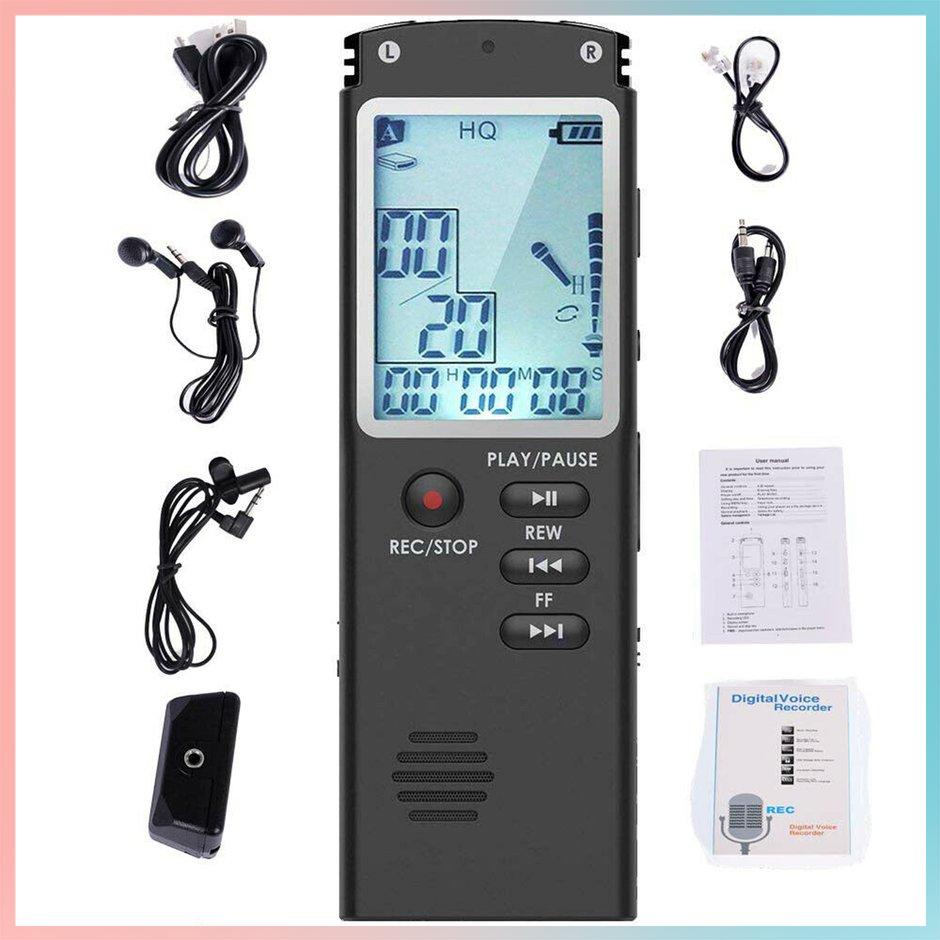 【giao hàng hôm nay>>>Voice Activated Mini Digital Sound Audio Recorder Dictaphone MP3 Player Large Screen