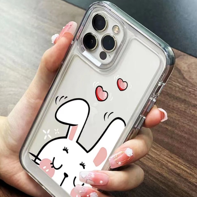 Ốp Điện Thoại Silicon TPU Mềm Trong Suốt In Hình Thỏ Dễ Thương Cho IPhone 14 13 11 12 Pro XS Max XR X 8 7 6S Plus