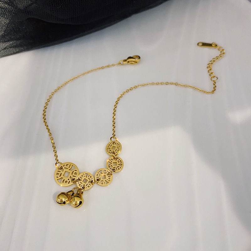 Lắc Chân Thép Titan Mạ Vàng 18K Mặt Trời B3020