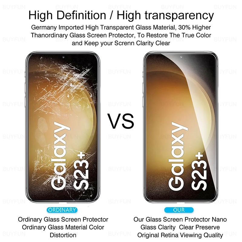 2PCS For Samsung Galaxy S24 Ultra S21 S22 S23 plus S21+ FE 9H Screen Protector Tempered Glass Film Fingerprint Unlocked Version 