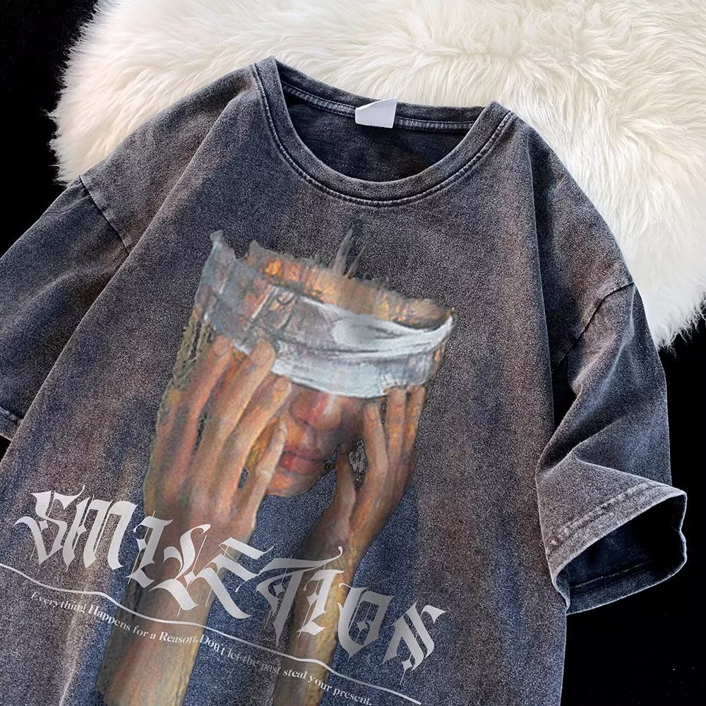 Áo Thun Cotton Cổ Tròn Dáng Rộng Màu Xám Plus Size M-8XL Cao Cấp Cho Nam